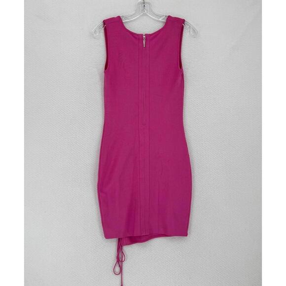 Marciano Guess Pink Lace Up Side Clubwear Sleeveless Bodycon Dress Sz S NEW - Picture 2 of 6